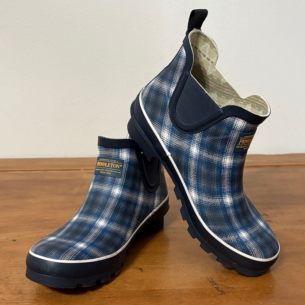 Pendleton Chelsea Window Ombre Plaid Rain Boots Size 10.5